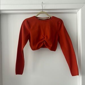 Red Long Sleeve Women's Top
